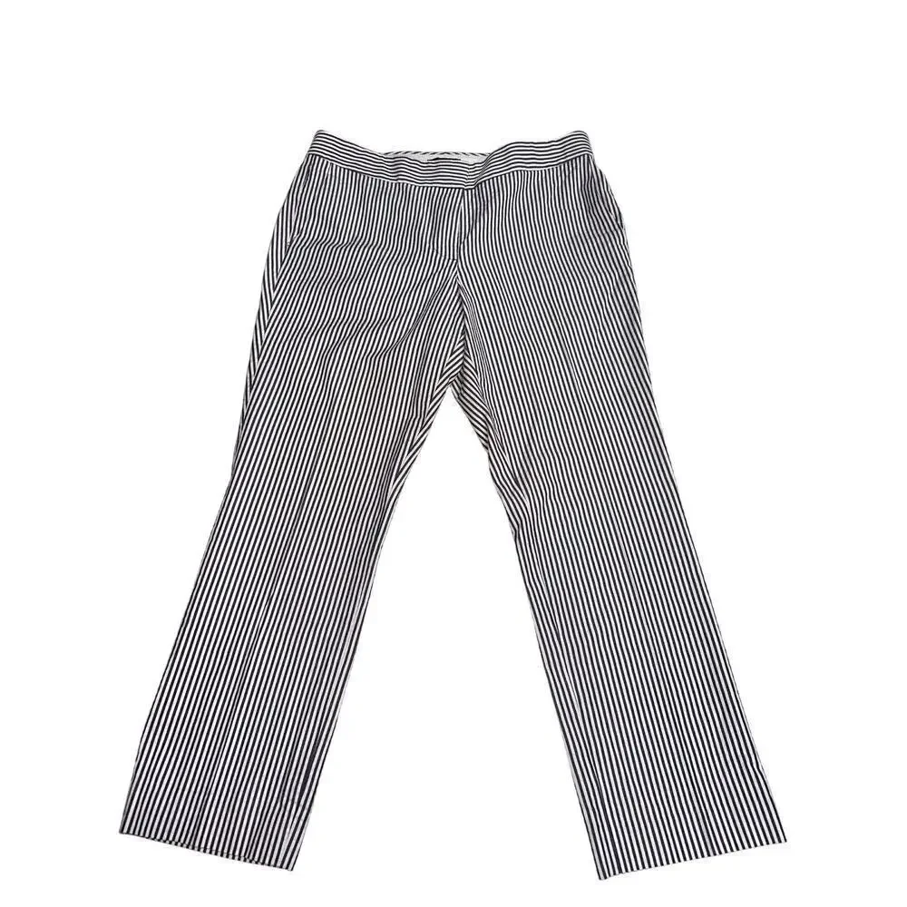 J.Crew Women’s stretch Chino’s cropped Blue white striped size 6 casual coastal